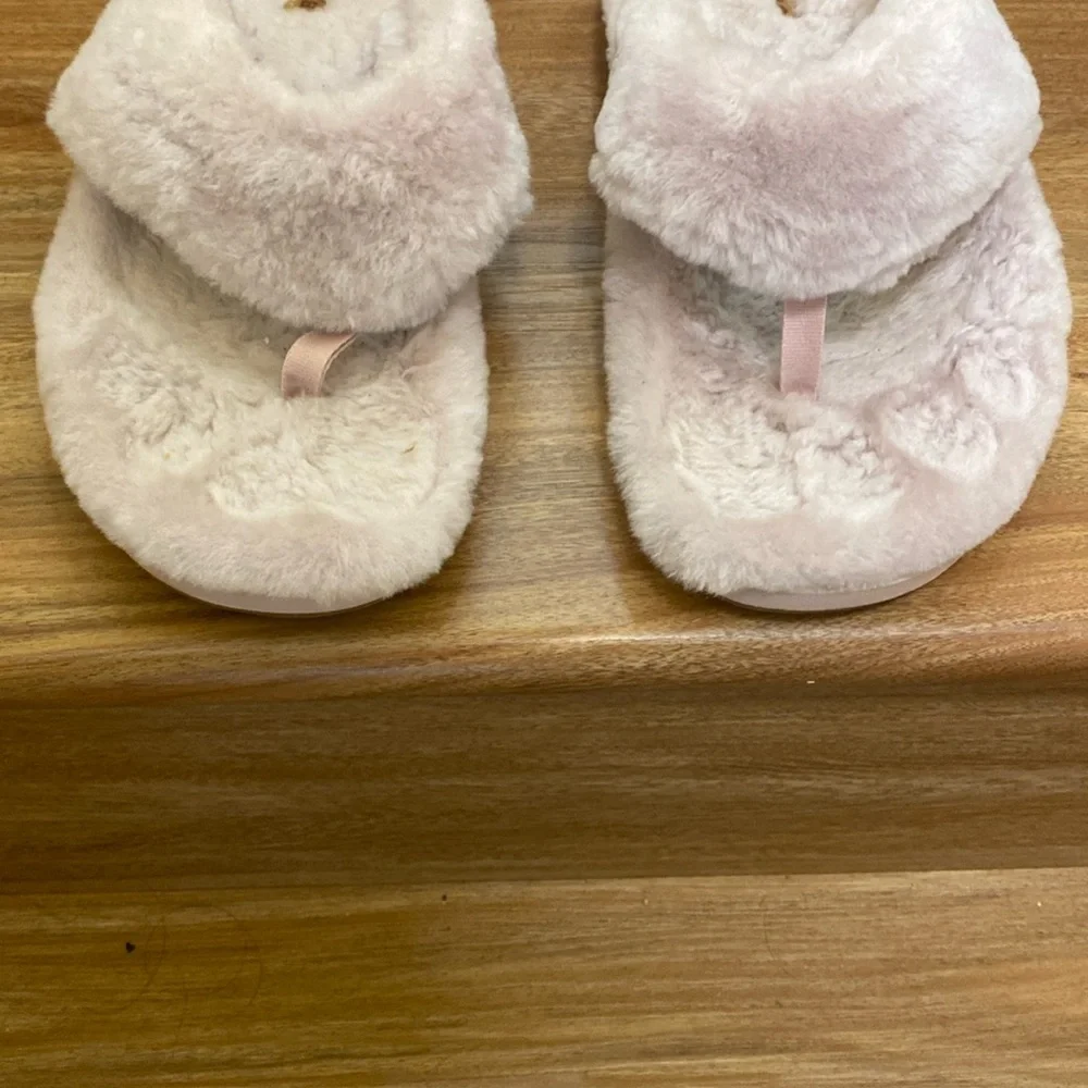 Olu Kai Kipe'a Heu Shearling Flip Flop Slippers in Pink Clay Size 11 - Picture 7 of 11